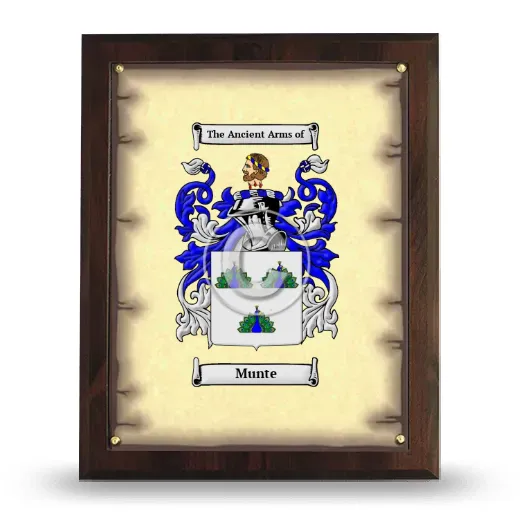 Munte Coat of Arms Plaque