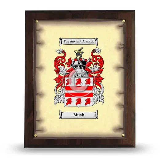 Musk Coat of Arms Plaque