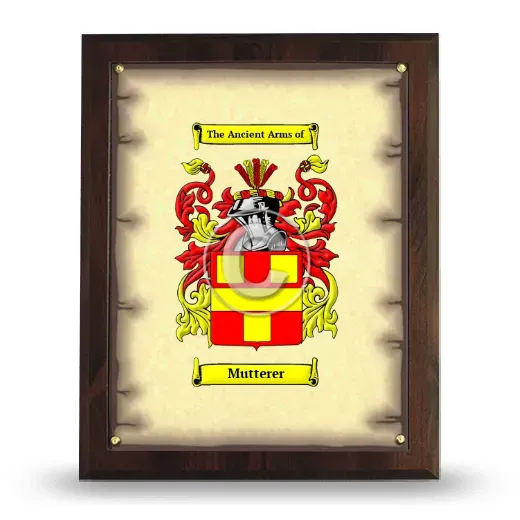 Mutterer Coat of Arms Plaque