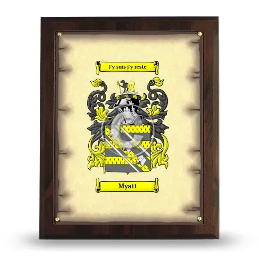 Myatt Coat of Arms Plaque