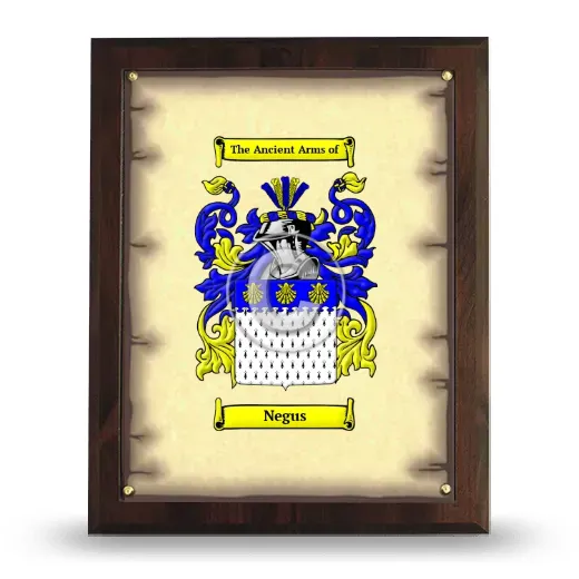 Negus Coat of Arms Plaque