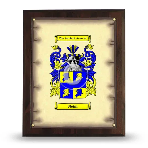 Neim Coat of Arms Plaque
