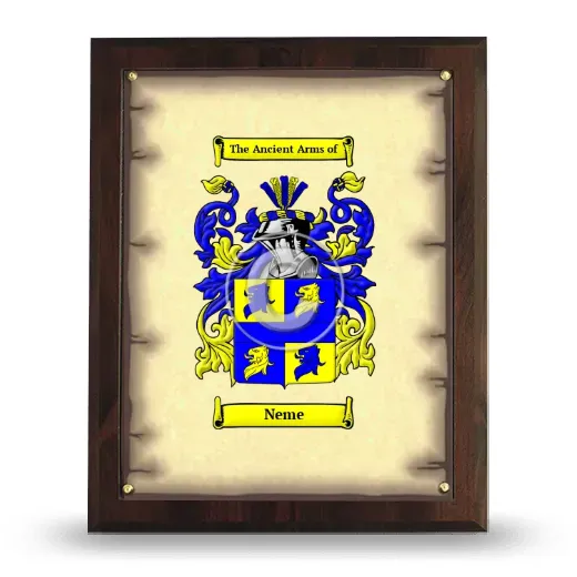 Neme Coat of Arms Plaque