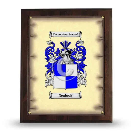 Neubeck Coat of Arms Plaque