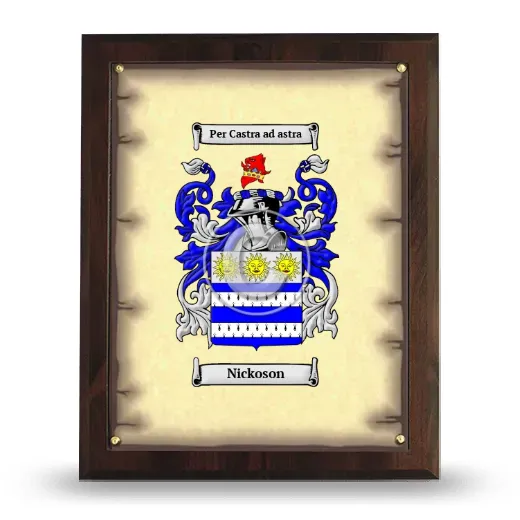 Nickoson Coat of Arms Plaque