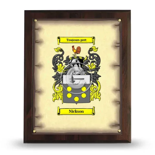 Nickson Coat of Arms Plaque