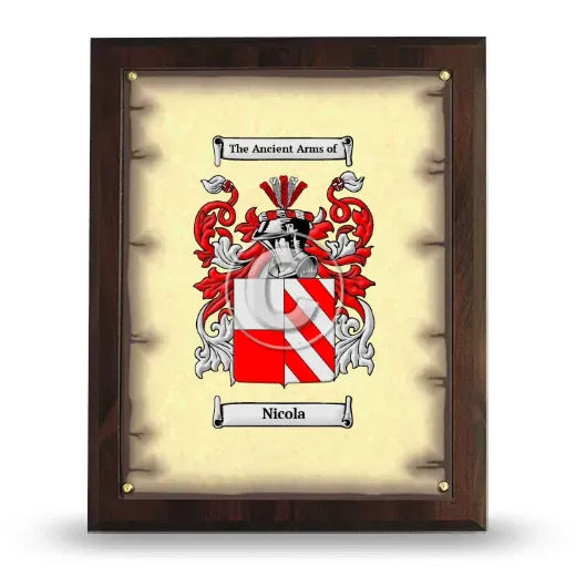 Nicola Coat of Arms Plaque