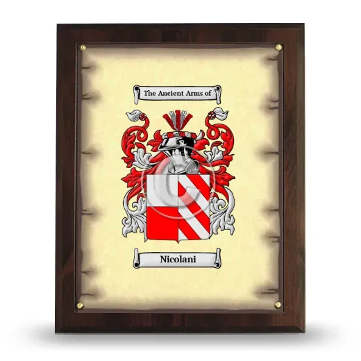 Nicolani Coat of Arms Plaque