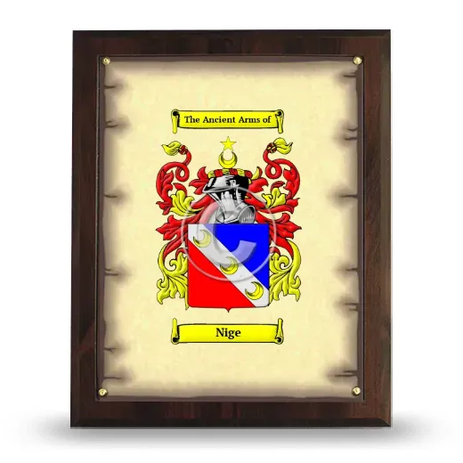 Nige Coat of Arms Plaque
