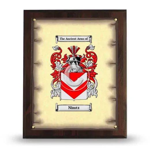 Nimtz Coat of Arms Plaque