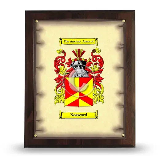 Nosword Coat of Arms Plaque