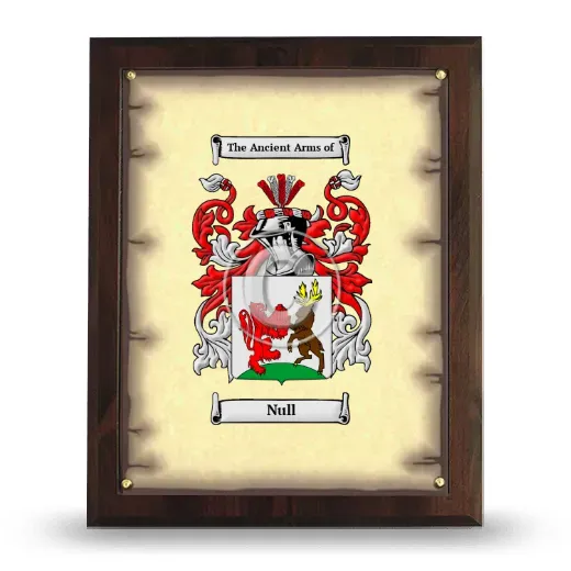 Null Coat of Arms Plaque