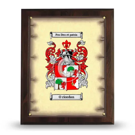 O riordan Coat of Arms Plaque