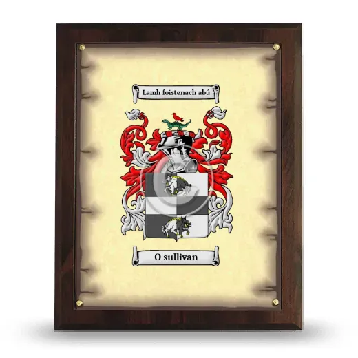 O sullivan Coat of Arms Plaque