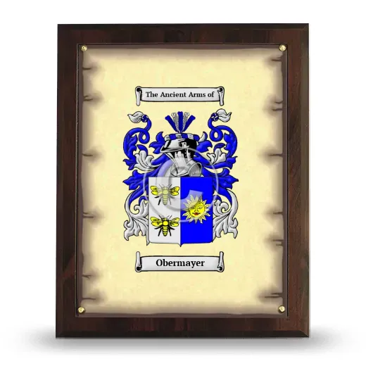 Obermayer Coat of Arms Plaque