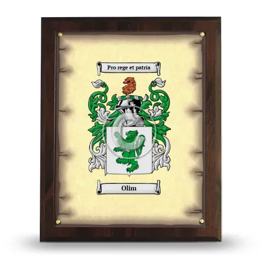 Olim Coat of Arms Plaque