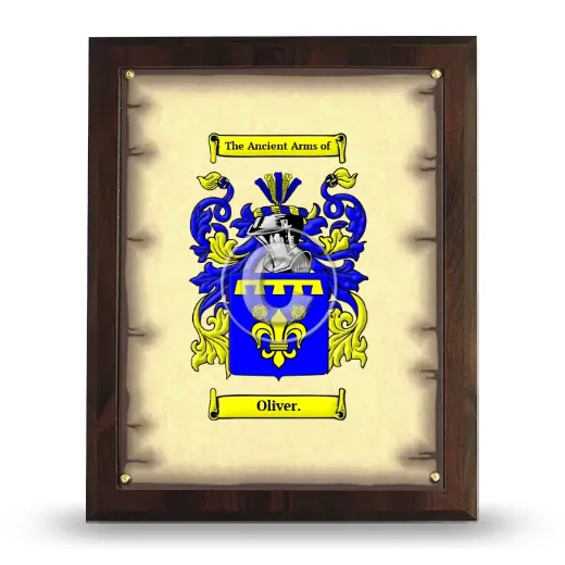 Oliver. Coat of Arms Plaque