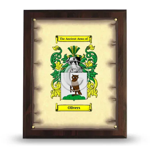 Olivers Coat of Arms Plaque