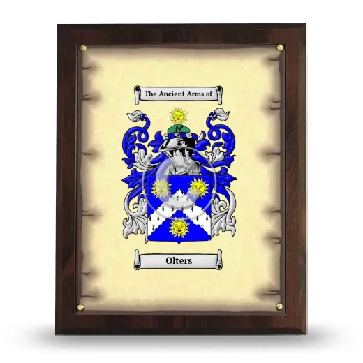 Olters Coat of Arms Plaque