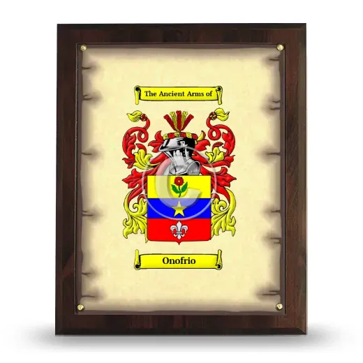 Onofrio Coat of Arms Plaque