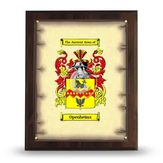 Openheims Coat of Arms Plaque
