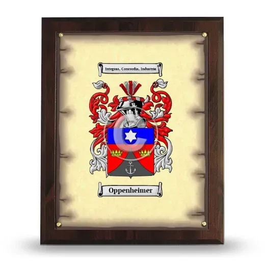 Oppenheimer Coat of Arms Plaque