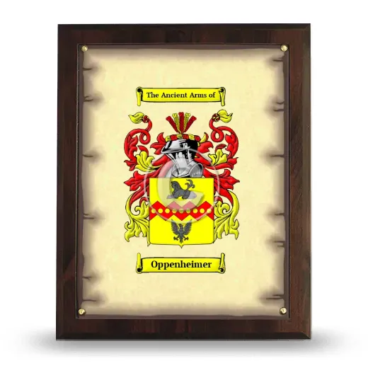 Oppenheimer Coat of Arms Plaque