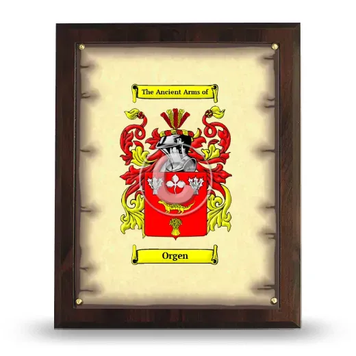 Orgen Coat of Arms Plaque