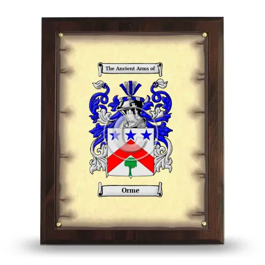 Orme Coat of Arms Plaque