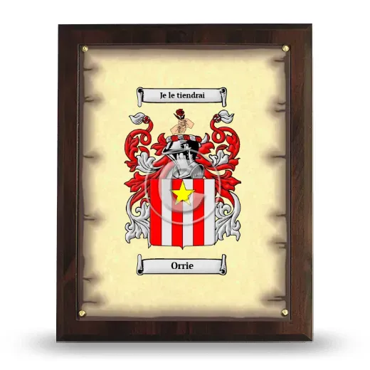 Orrie Coat of Arms Plaque
