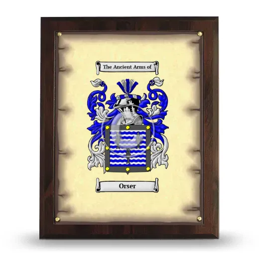 Orser Coat of Arms Plaque