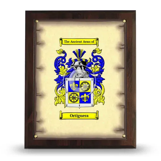 Ortiguera Coat of Arms Plaque