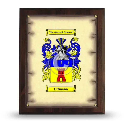Ortmann Coat of Arms Plaque