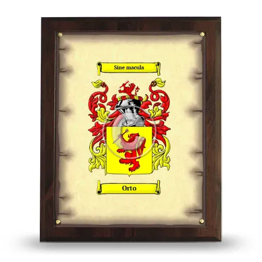 Orto Coat of Arms Plaque