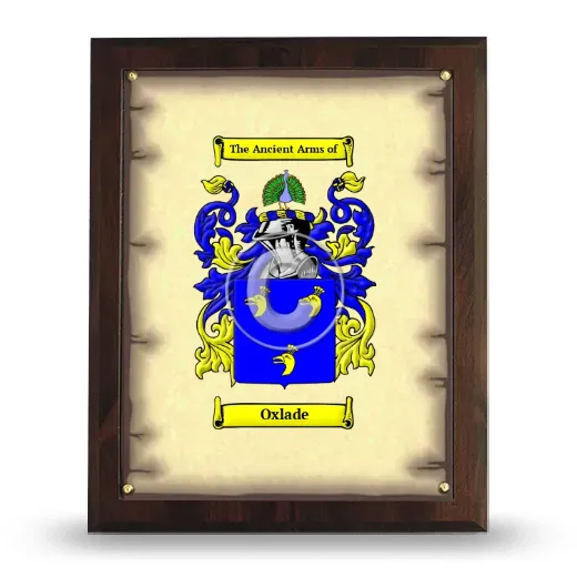 Oxlade Coat of Arms Plaque