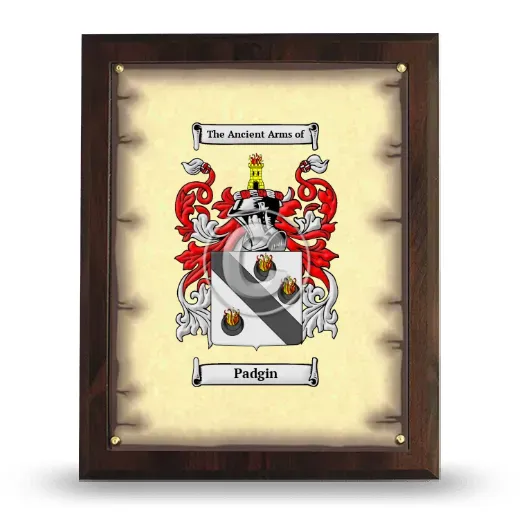 Padgin Coat of Arms Plaque