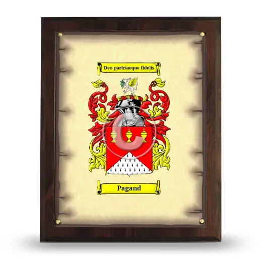 Pagand Coat of Arms Plaque