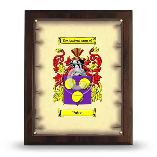 Paice Coat of Arms Plaque