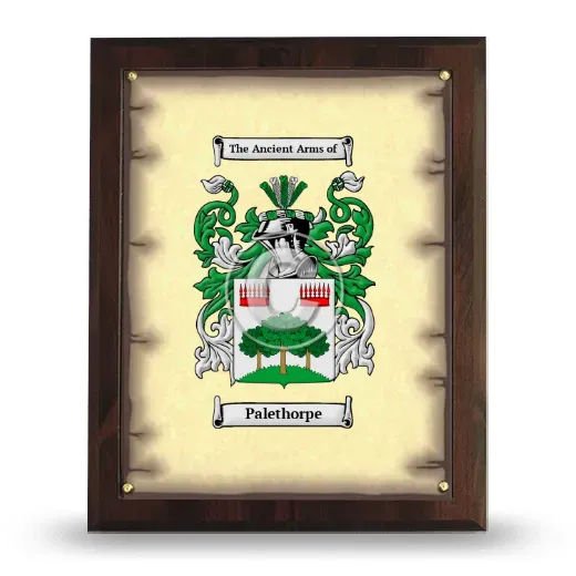Palethorpe Coat of Arms Plaque