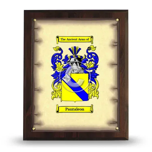 Pantaleon Coat of Arms Plaque