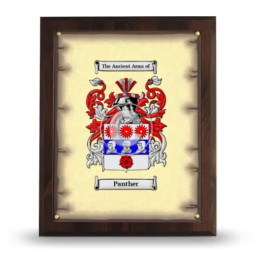 Panther Coat of Arms Plaque