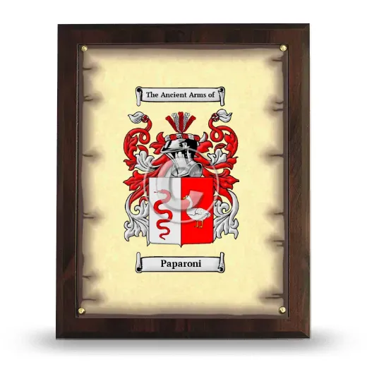 Paparoni Coat of Arms Plaque