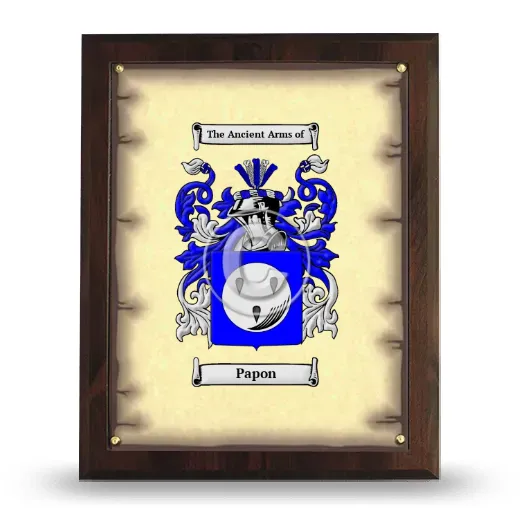 Papon Coat of Arms Plaque