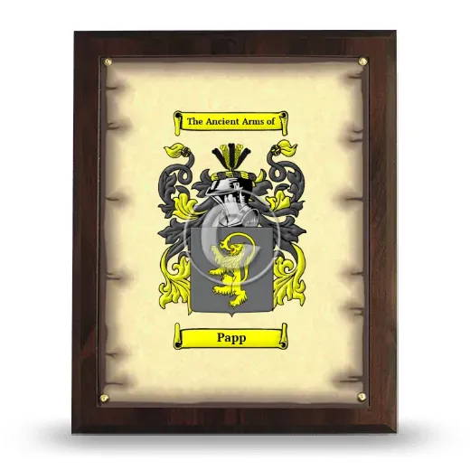 Papp Coat of Arms Plaque