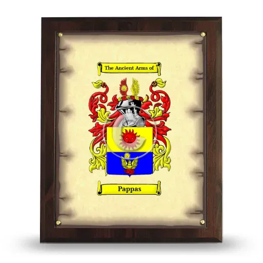Pappas Coat of Arms Plaque