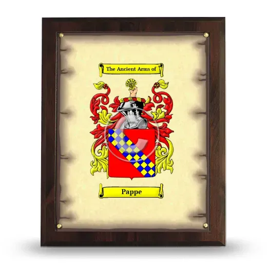 Pappe Coat of Arms Plaque
