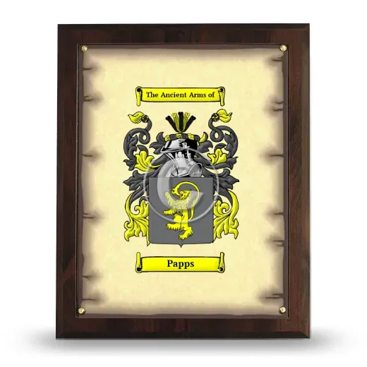 Papps Coat of Arms Plaque