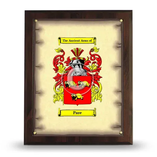 Pare Coat of Arms Plaque