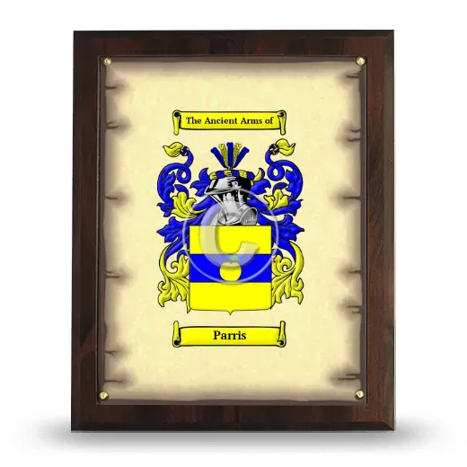 Parris Coat of Arms Plaque