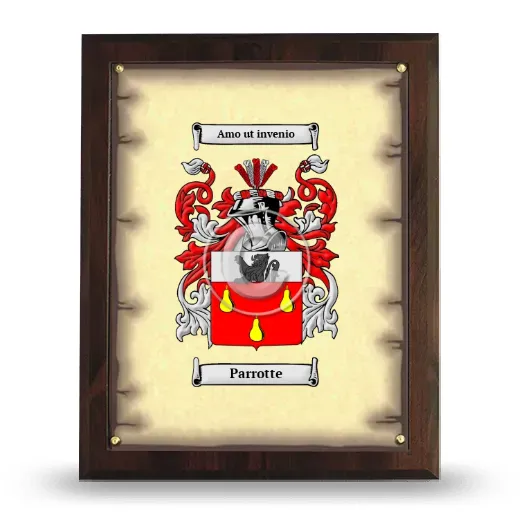 Parrotte Coat of Arms Plaque